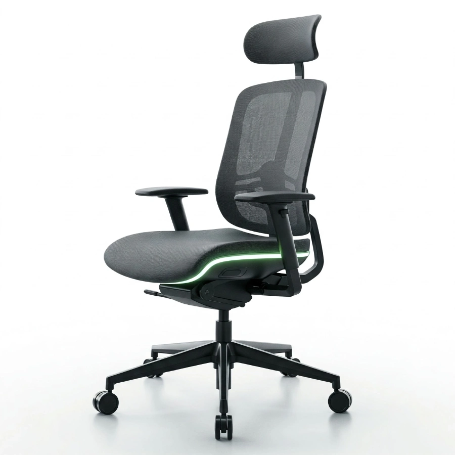 Cadeira ergonômica com design moderno e mecanismo de reclinação do encosto
