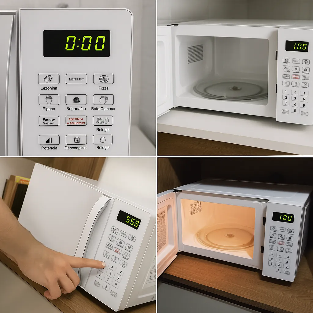 Compilado de funções do micro-ondas Philco, destacando sua praticidade e eficiência.