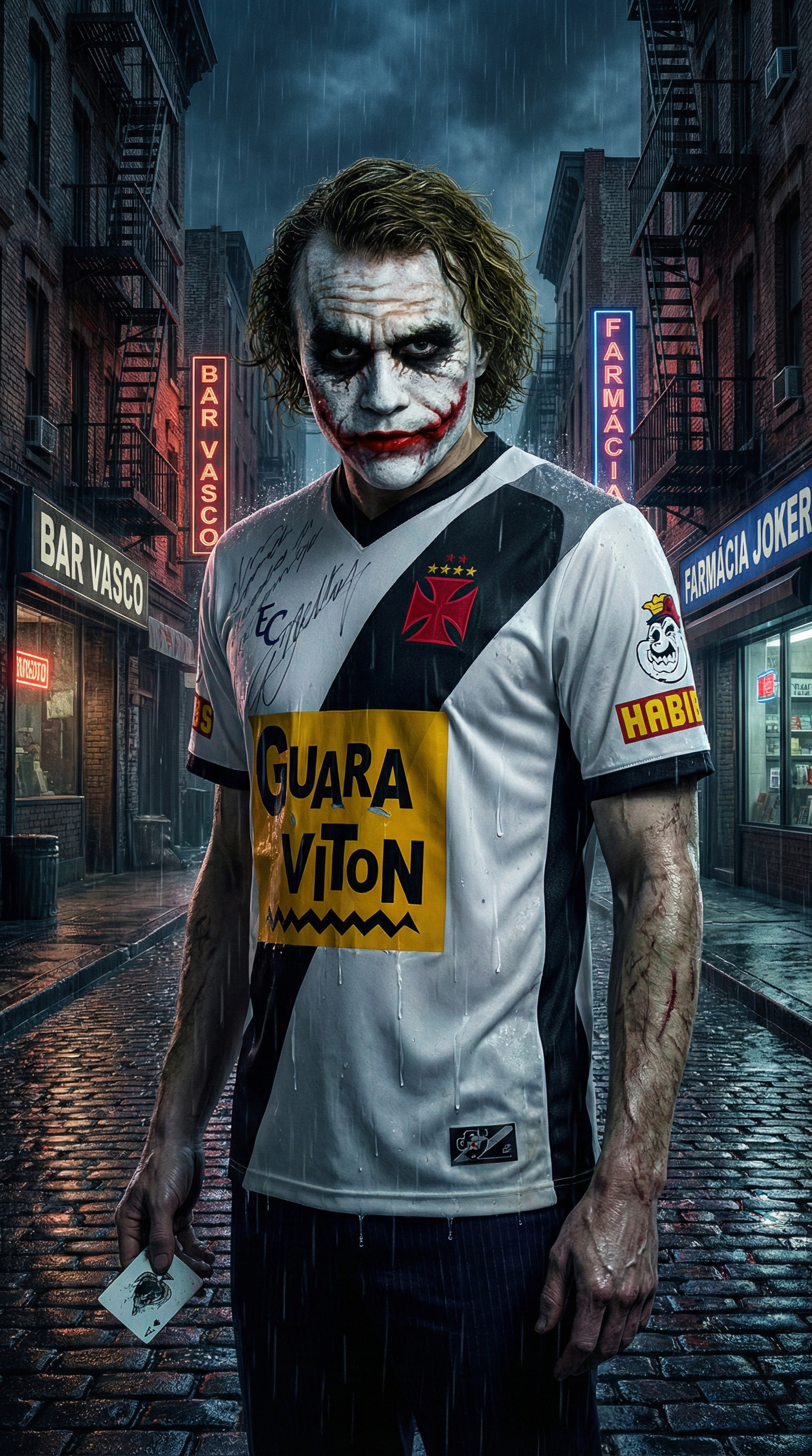 Coringa com perfil do Vasco EC Guaravit 2009 Série B - Design em estilo fun art