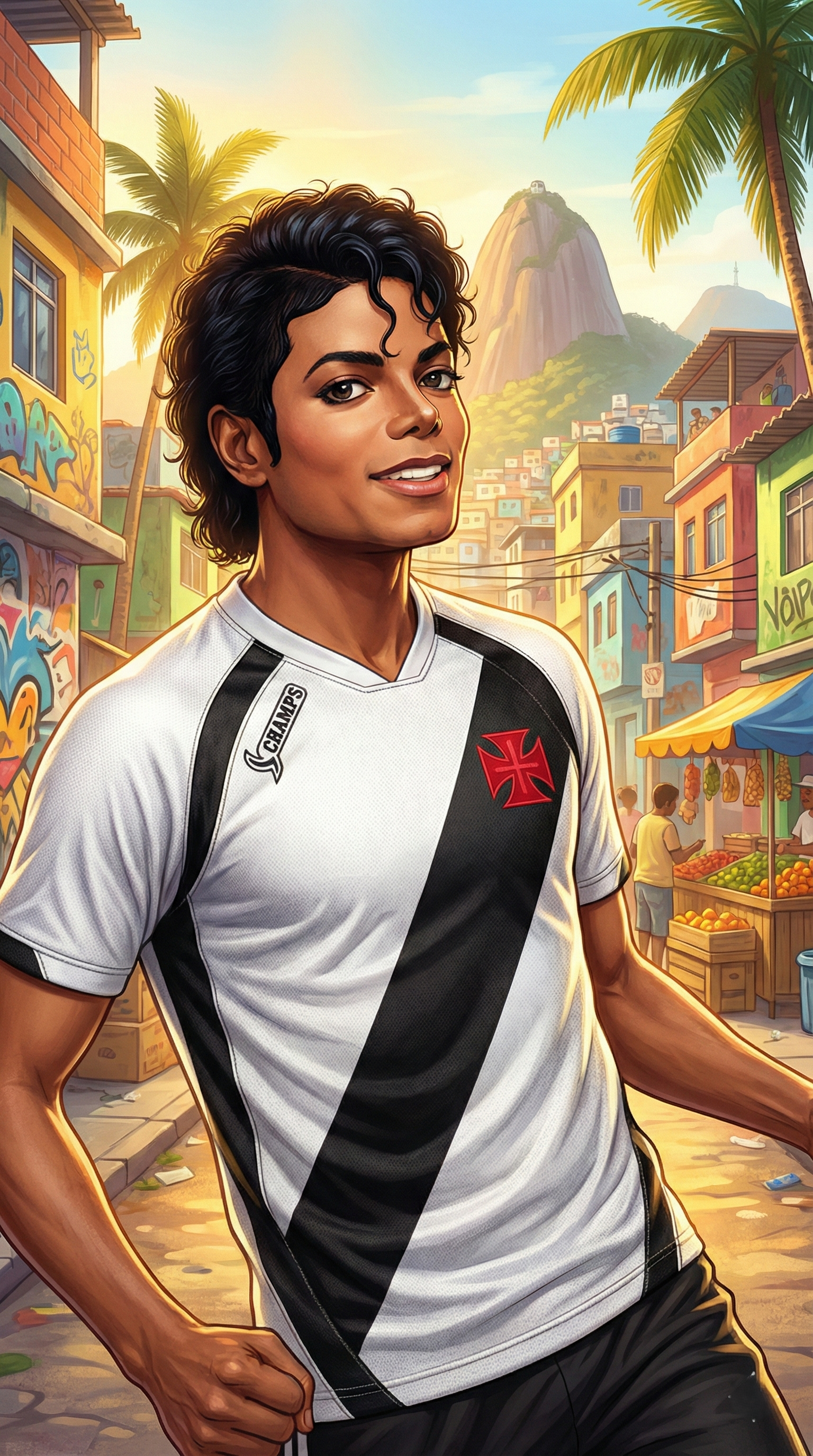 Michael Jackson com perfil do Vasco Champs